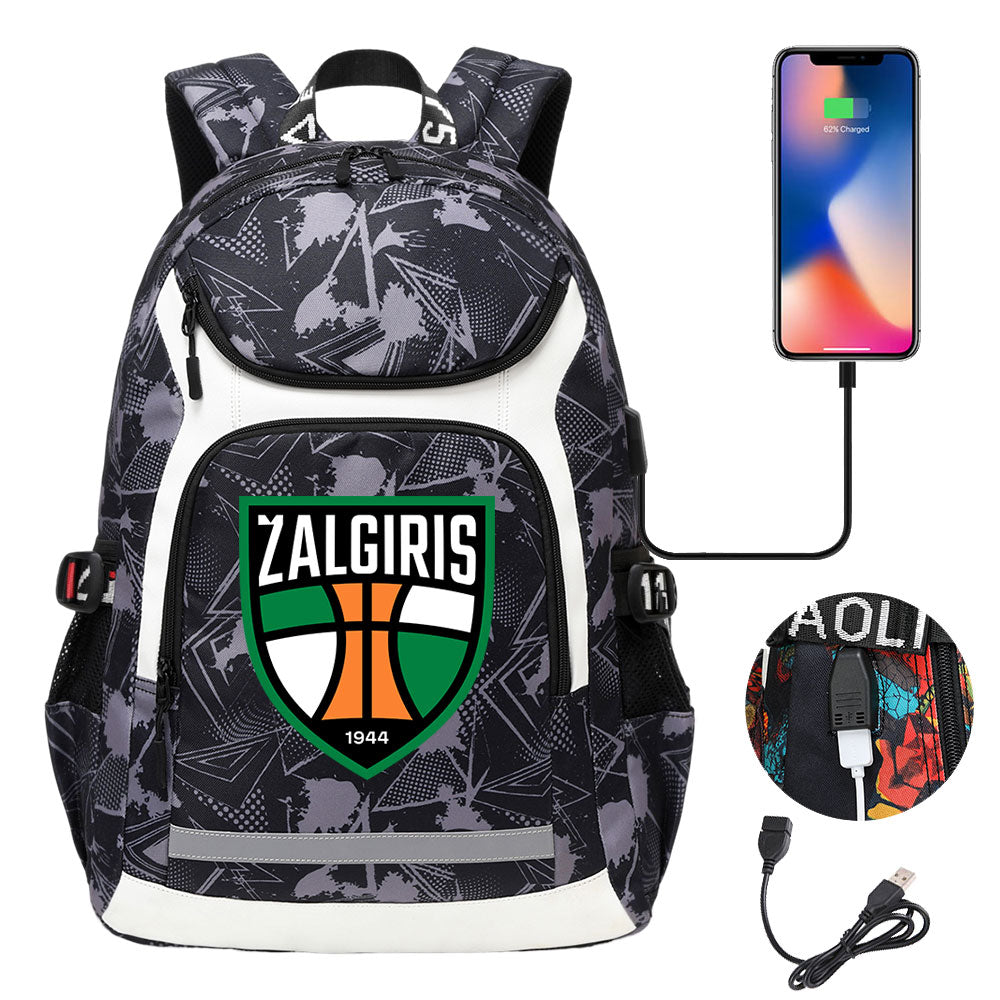 Zalgiris Backpack School Notebook Travel Bags With USB