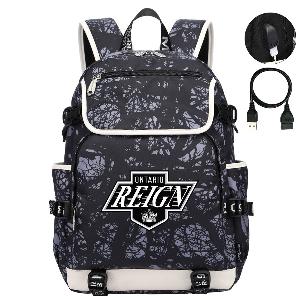 Ontario Reign Hockey League Backpack School Notebook Travel Bag