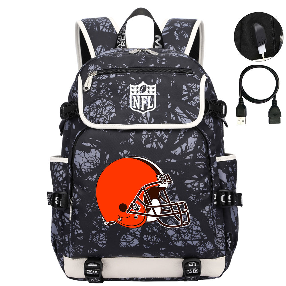 Cleveland Browns Football Team Rugby Backpack School Notebook Travel Bag