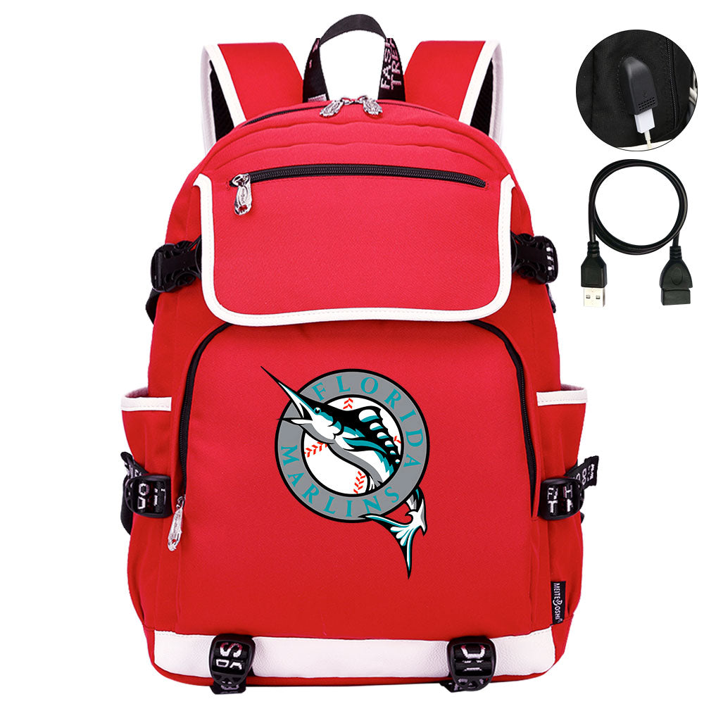 Florida Marlins Backpack School Notebook Travel Bags