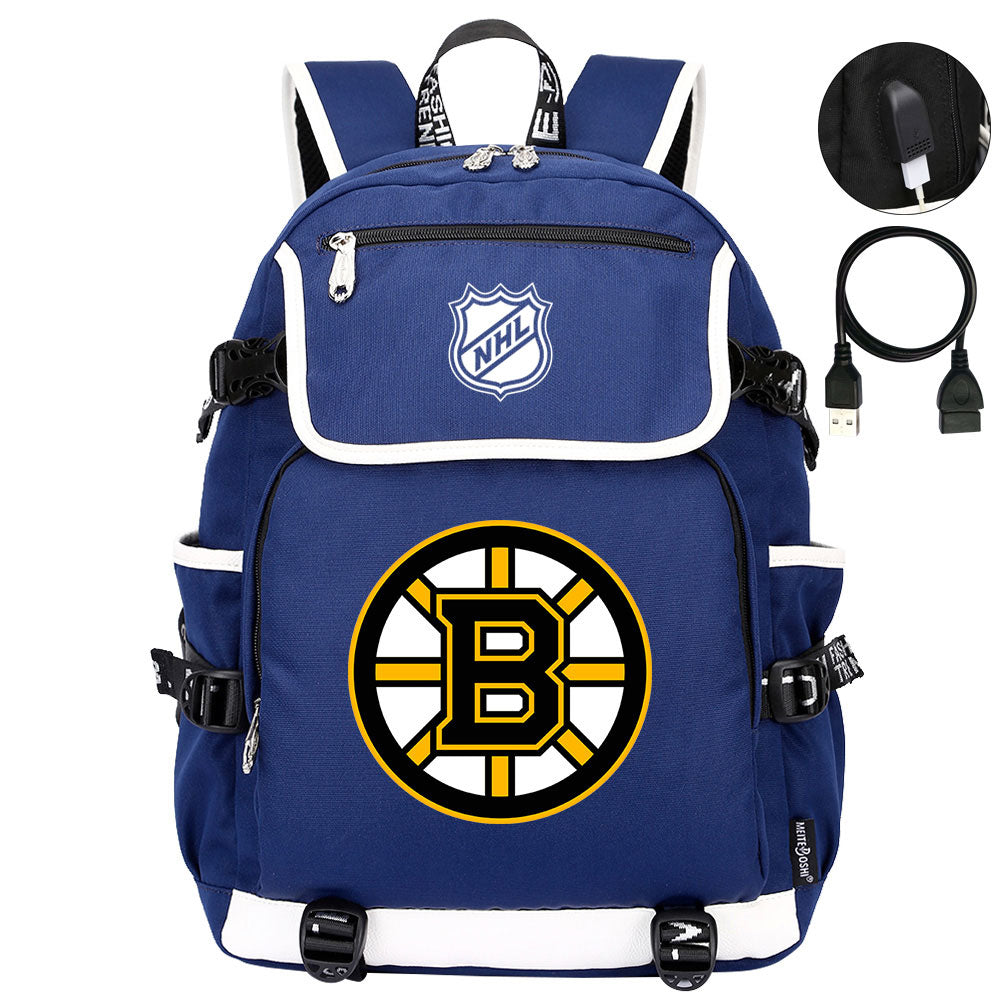 Boston Bruins Hockey League Backpack School Notebook Travel Bags