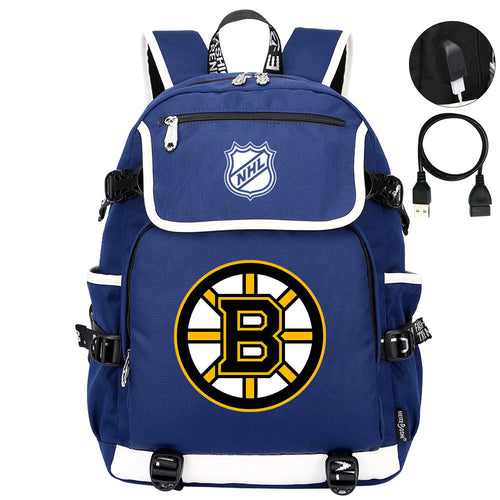 Boston Bruins Hockey League Backpack School Notebook Travel Bags