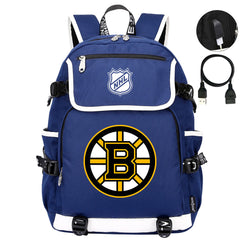 Boston Bruins Hockey League Backpack School Notebook Travel Bags