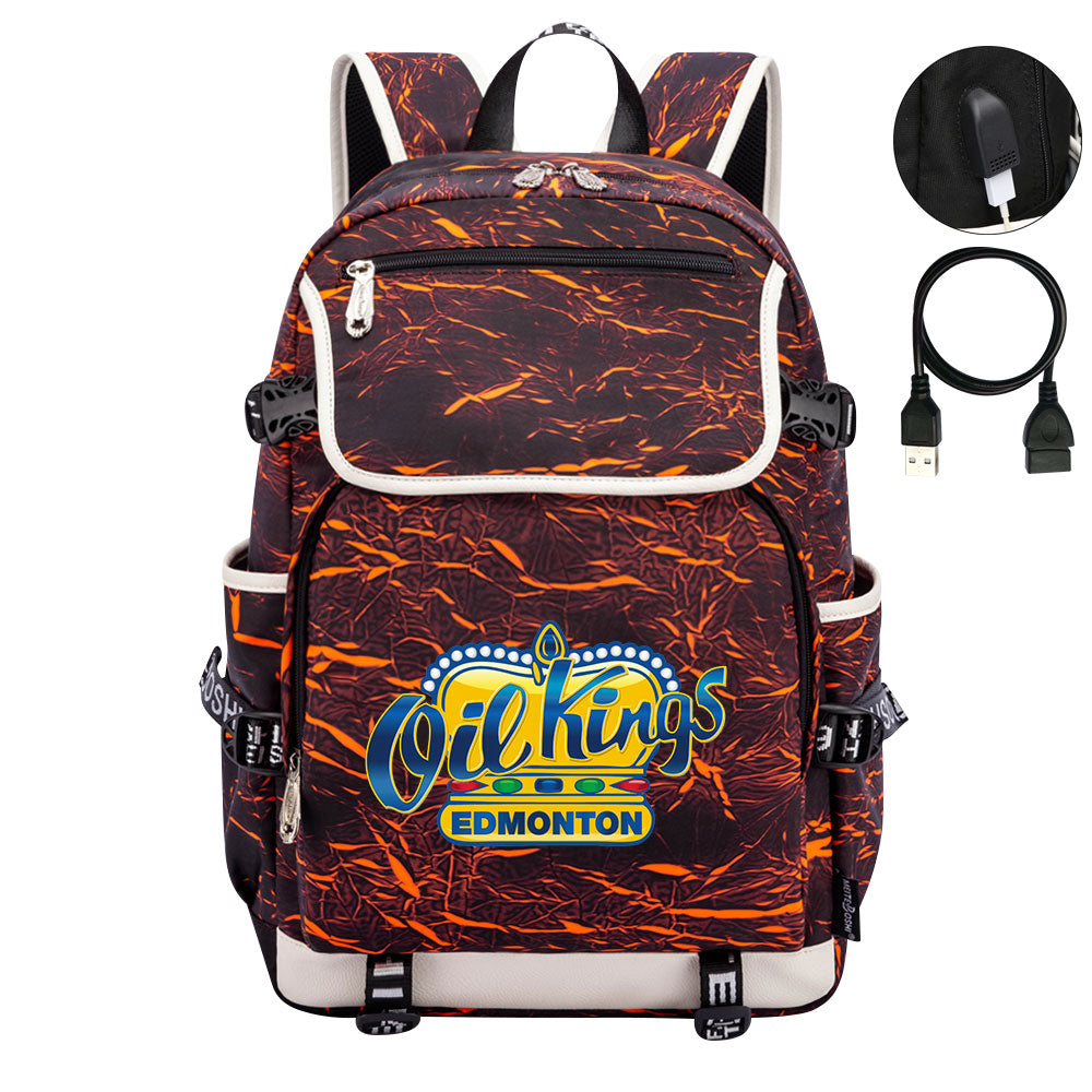 Edmonton Oil Kings Hockey League Backpack School Notebook Travel Bag