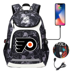 Philadelphia Flyers Hockey League Backpack School Notebook Travel Bags With USB