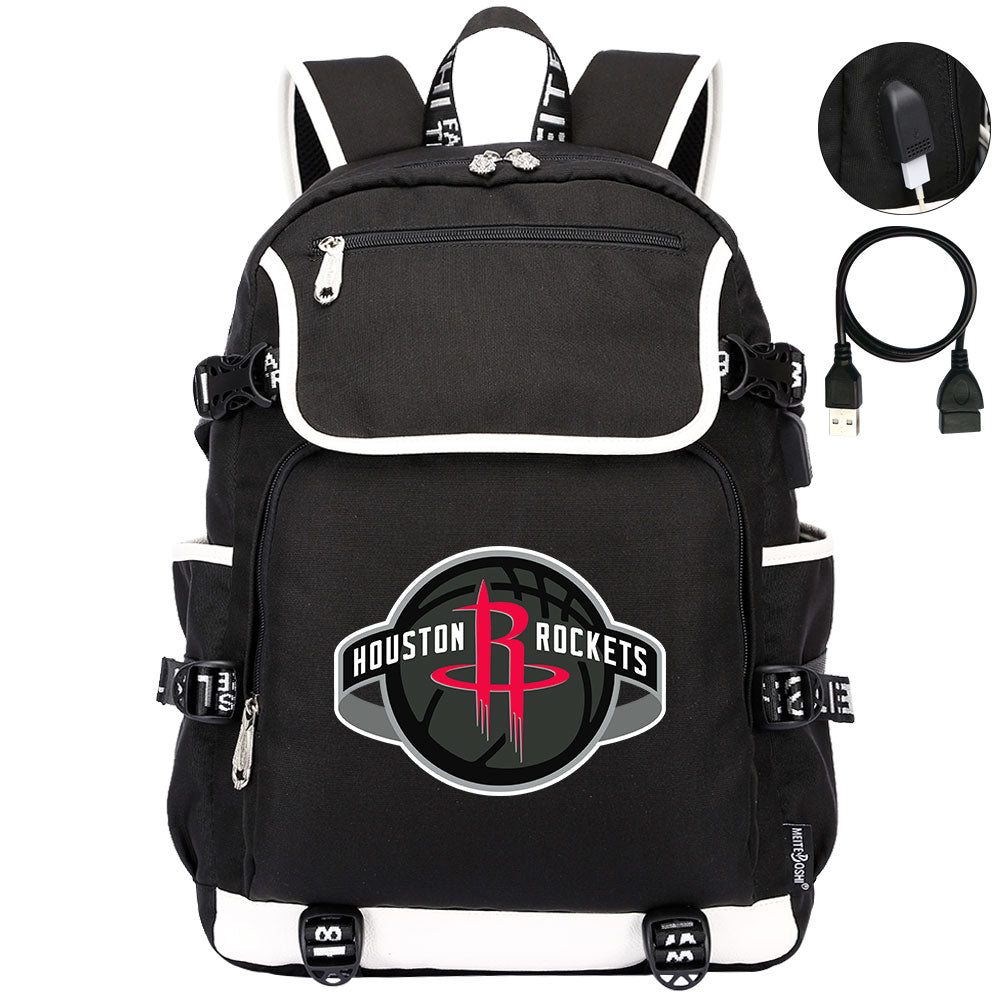 Houston Rockets Backpack School Notebook Travel Bags