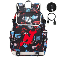 New Jersey Devils Hockey League Backpack School Notebook Travel Bag