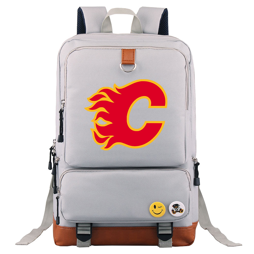 Calgary Flames Hockey Team Proof Backpack NoteBook Laptop School Bag