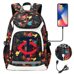 Minnesota Twins Backpack School Notebook Travel Bags With USB