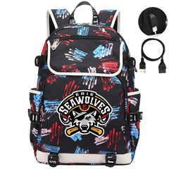 Erie SeaWolves Backpack School Notebook Travel Bags