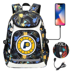 Indiana Pacers Backpack School Notebook Travel Bags With USB