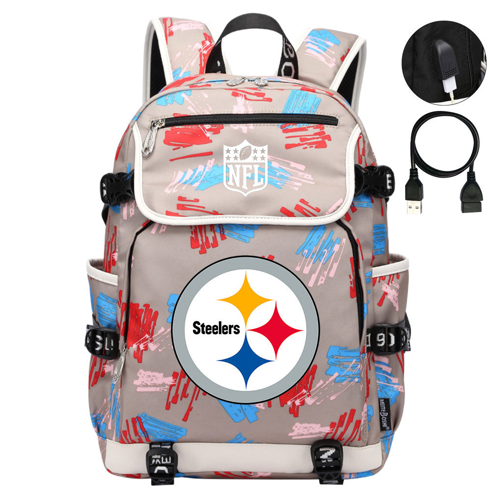 Pittsburgh Steelers Football Rugby Backpack School Notebook Travel Bags
