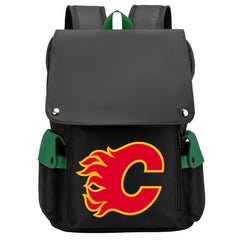 Calgary Flames Hockey Team School Backpack Oxford Laptop Bag