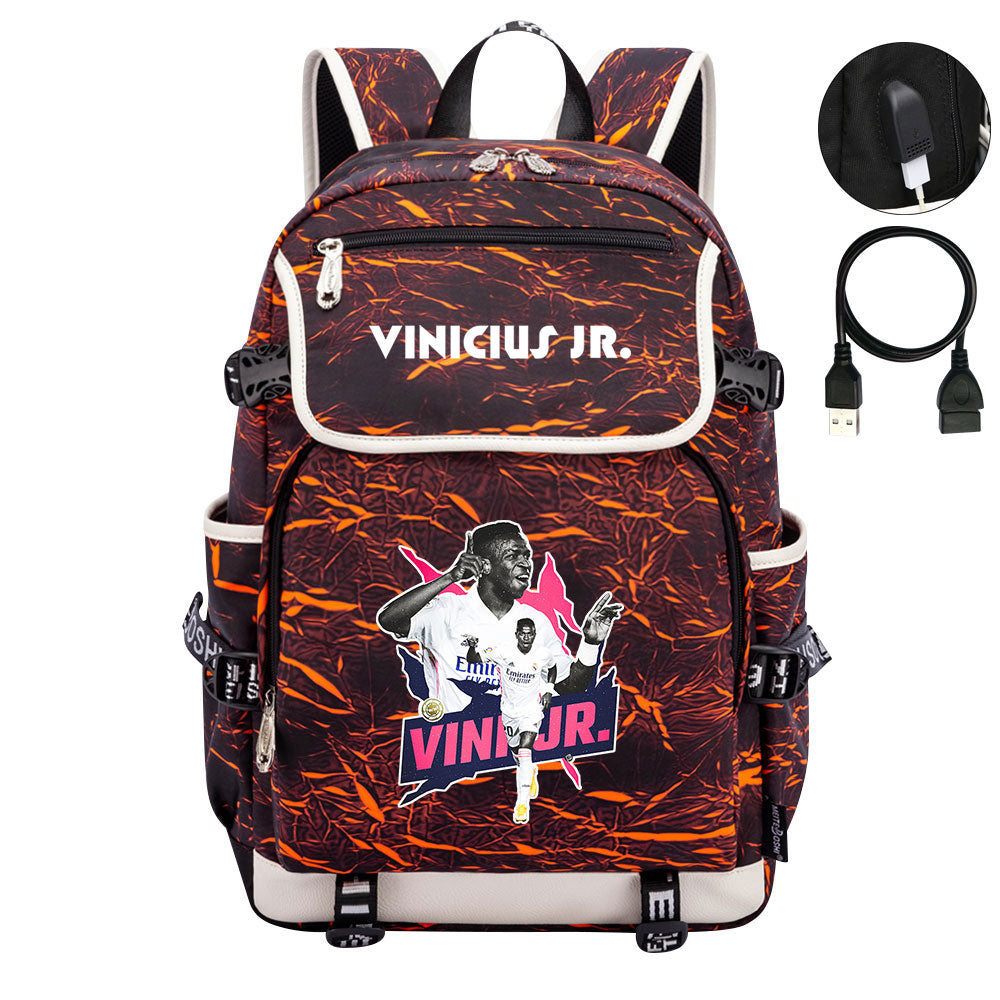 Vinicius Junior FC Backpack School Notebook Travel Bags