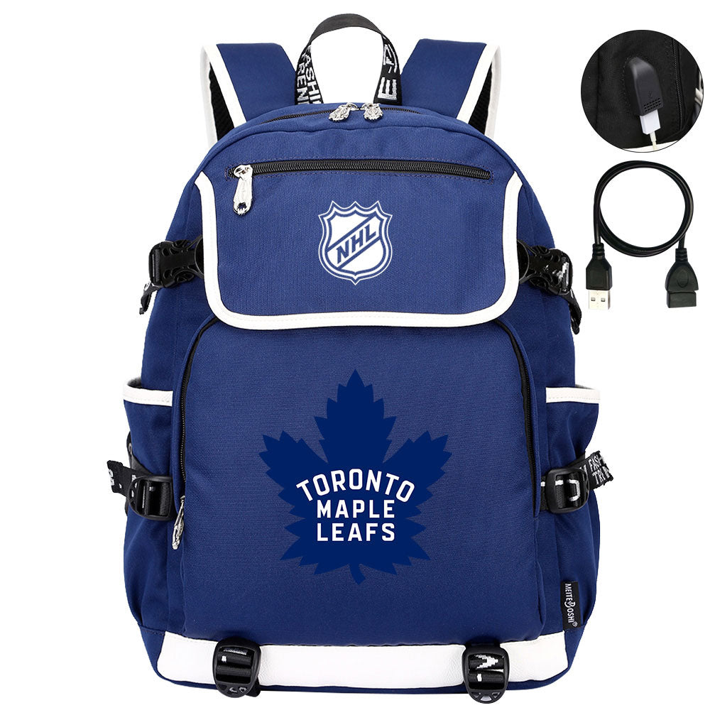 Toronto Maple Leafs Hockey League Backpack School Notebook Travel Bags
