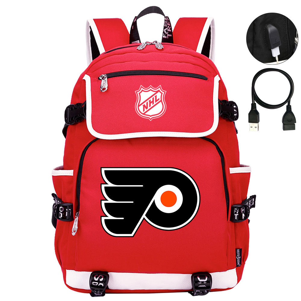 Philadelphia Flyers Hockey League Backpack School Notebook Travel Bag