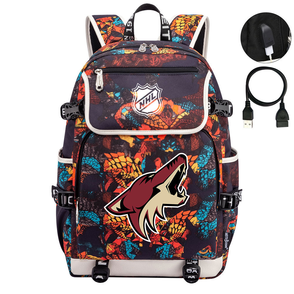 Arizona Coyotes Hockey Team Backpack School Notebook Travel Bags