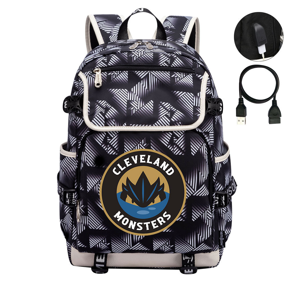 Cleveland Monsters Hockey League Backpack School Notebook Travel Bag