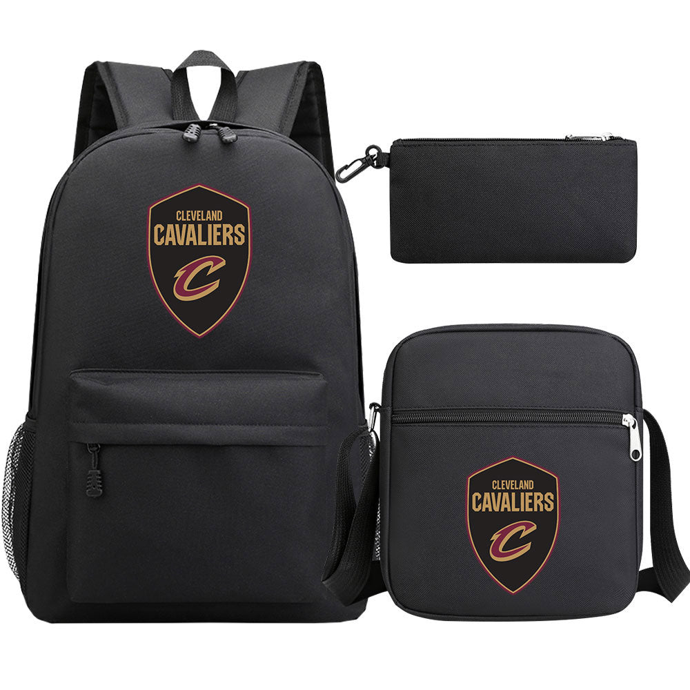 Cleveland Cavaliers Basketball School Backpack Shoulder Bag Pencil Bags 3pcs Set