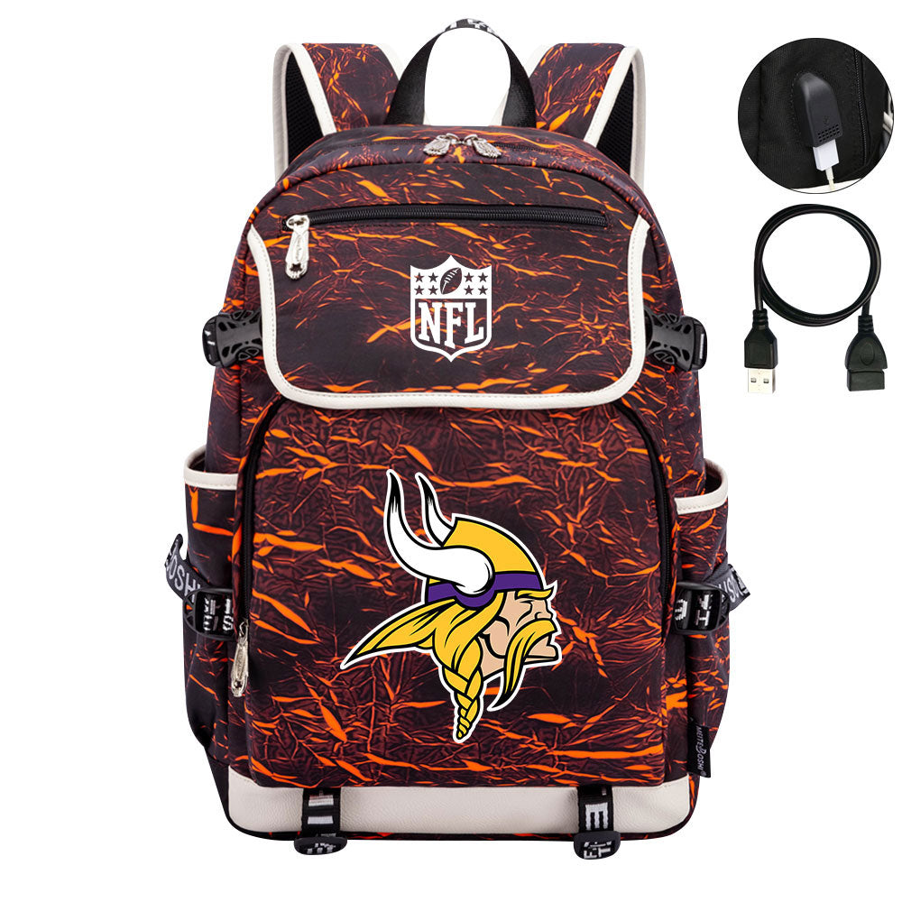 Minnesota Vikings Football Rugby Backpack School Notebook Travel Bags