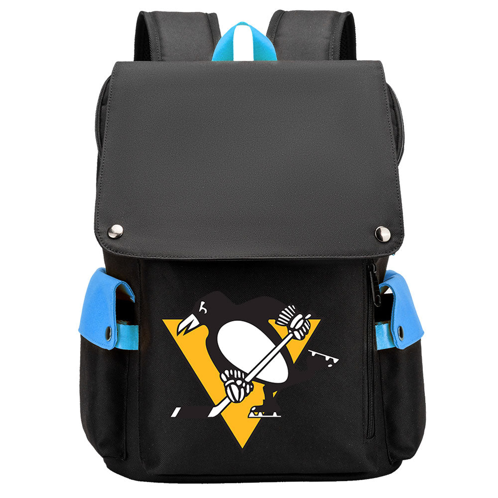 Pittsburgh Penguins Hockey Team School Backpack Oxford Laptop Bag