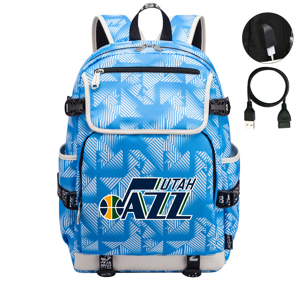 Utah Jazz Backpack School Notebook Travel Bags