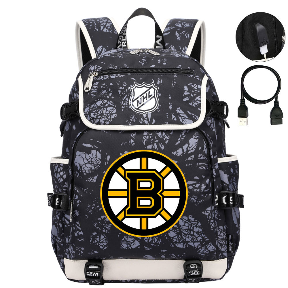 Boston Bruins Hockey League Backpack School Notebook Travel Bags