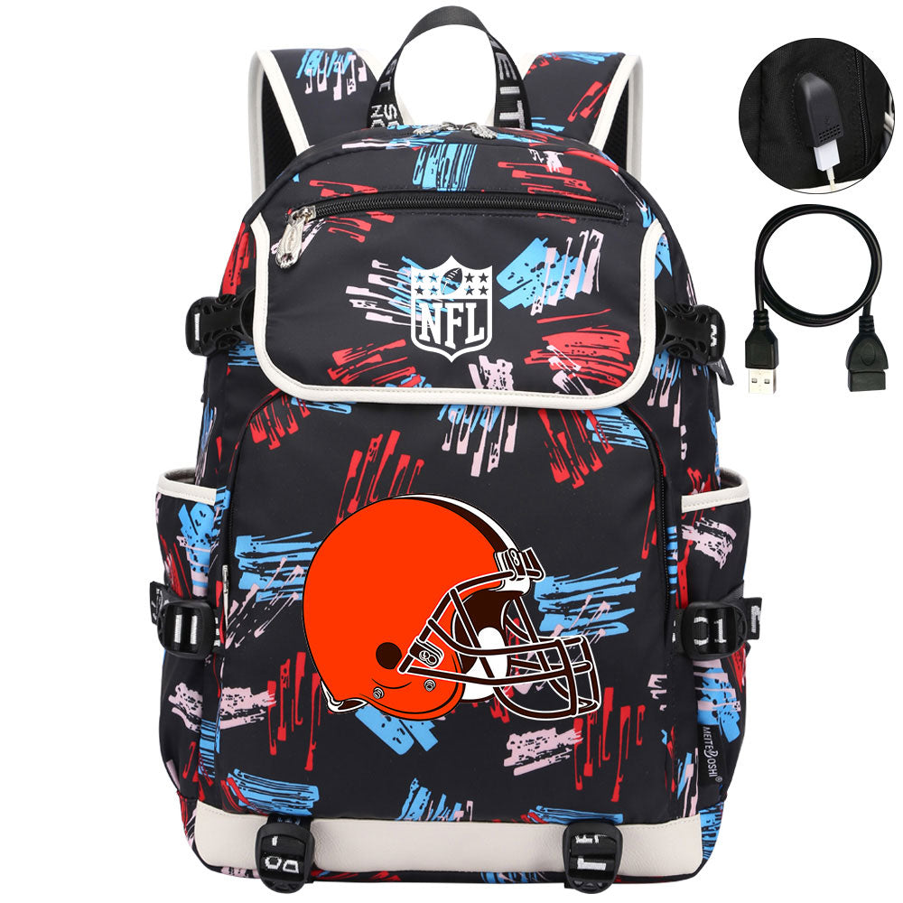 Cleveland Browns Football Team Rugby Backpack School Notebook Travel Bag