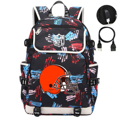 Cleveland Browns Football Team Rugby Backpack School Notebook Travel Bag