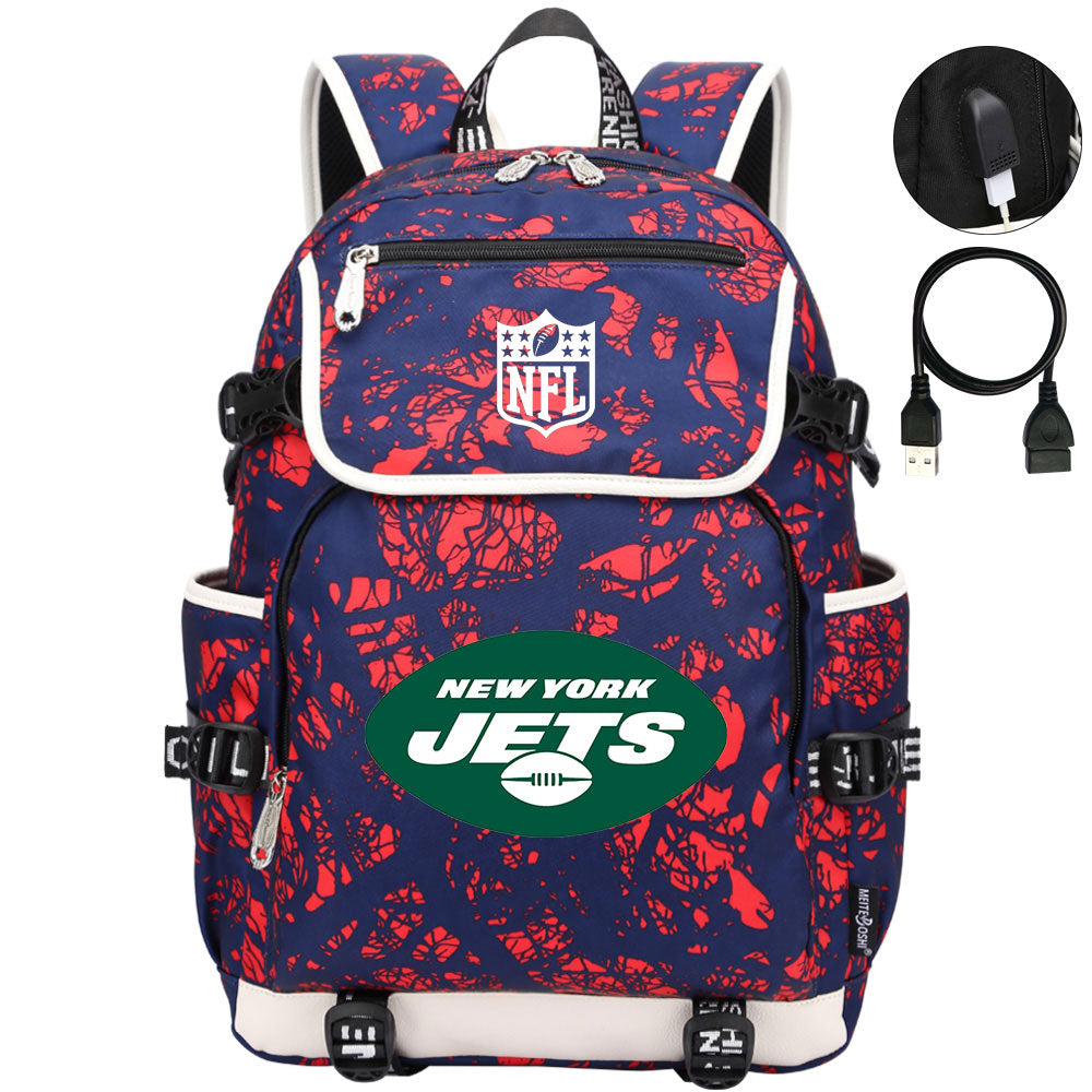 New York Jets Football Rugby Backpack School Notebook Travel Bags