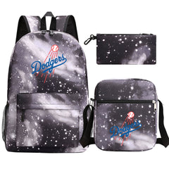 LA Dodgers Baseball School Backpack Shoulder Bag Pencil Bags 3pcs Set