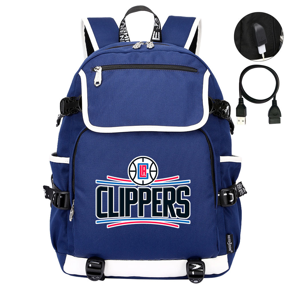 Los Angeles Clippers Backpack School Notebook Travel Bags