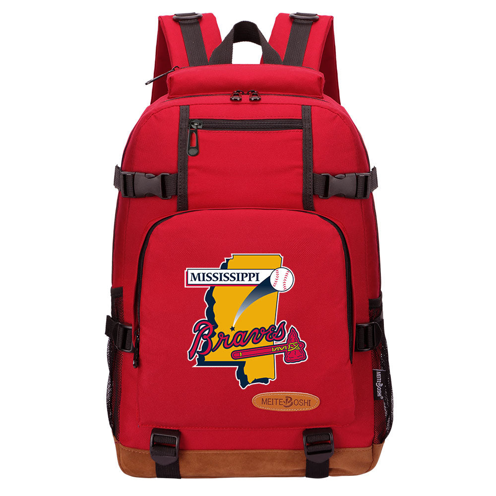 Mississippi Braves Waterproof Backpack School Notebook Travel Bag