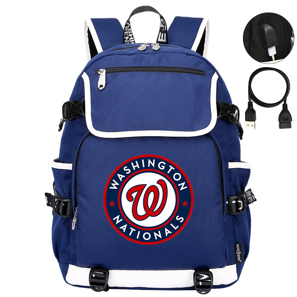 Washington Nationals Backpack School Notebook Travel Bags