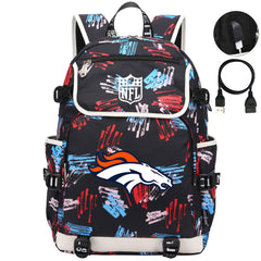 Denver Broncos Football Team Rugby Backpack School Notebook Travel Bag