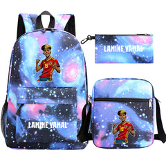 Lamine Yamal Football Player School Backpack Shoulder Bag Pencil Bags 3pcs Set