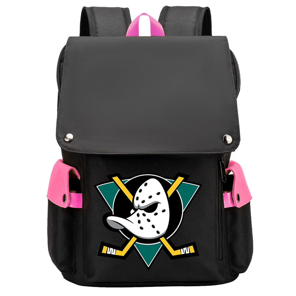 Anaheim Ducks Hockey Team Laptop Backpack Oxford School Bag