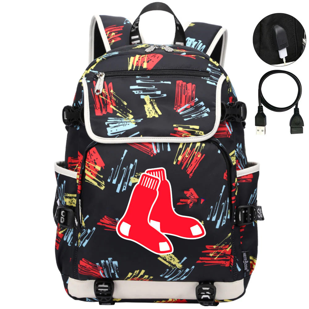 Boston Red Sox Backpack School Notebook Travel Bags