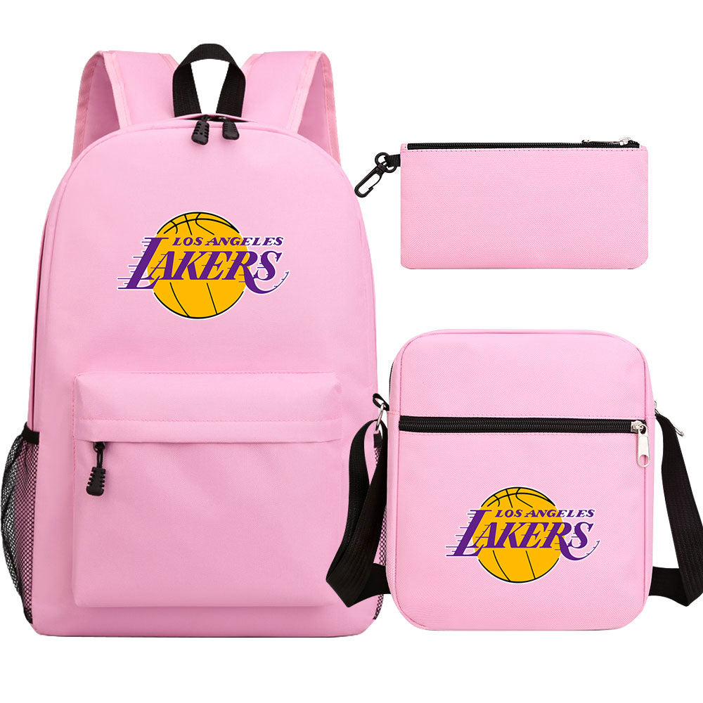 Los Angeles Lakers School Backpack Shoulder Bag Pencil Bags 3pcs Set