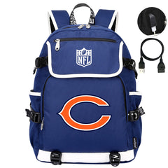 Chicago Bears Football Team Rugby Backpack School Notebook Travel Bag
