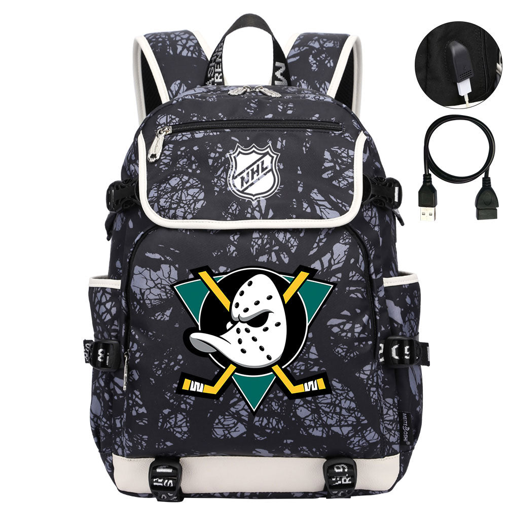 Anaheim Ducks Hockey Team Backpack School Notebook Travel Bags