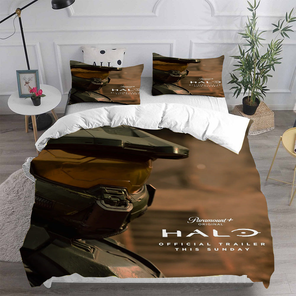 Halo 2 Cosplay Bedding Set Duvet Cover Pillowcases Halloween Home Decor