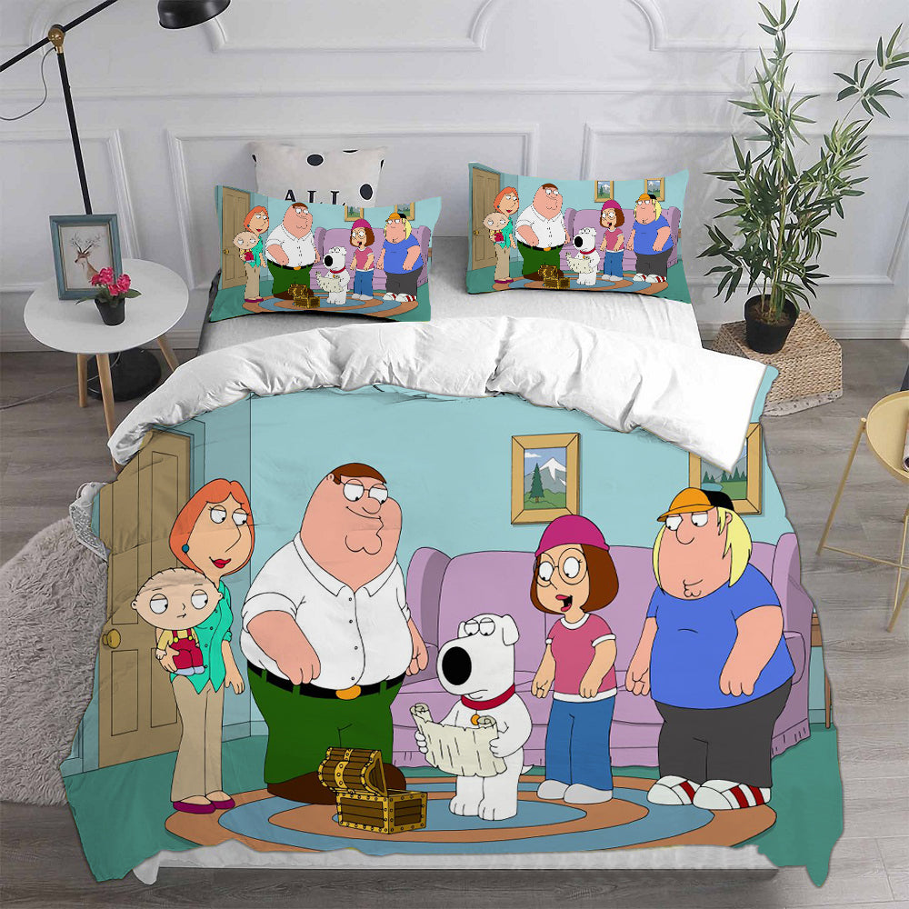Family Guy Cosplay Bedding Set Duvet Cover Pillowcases Halloween Home Decor