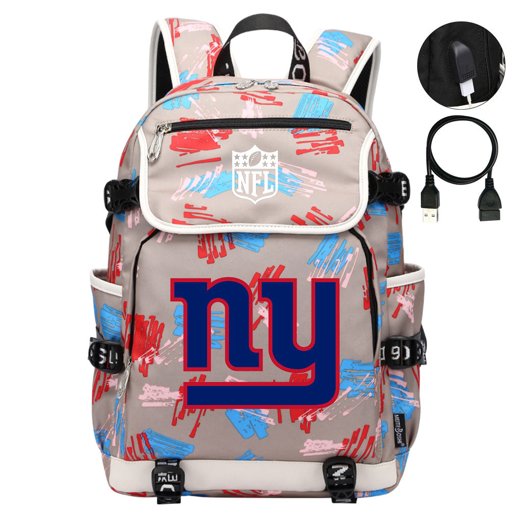 New York Giants Football Rugby Backpack School Notebook Travel Bags