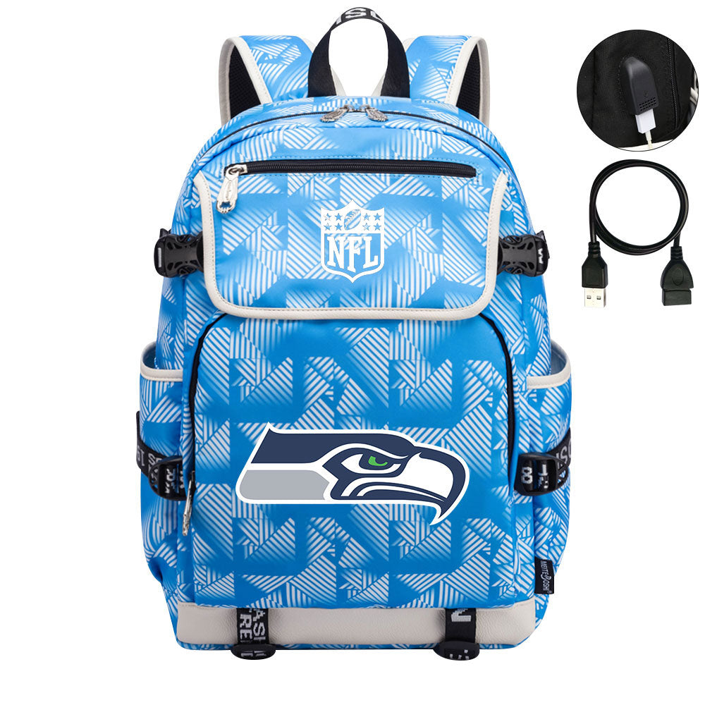 Seattle Seahawks Football Rugby Backpack School Notebook Travel Bags