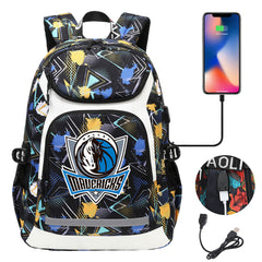Dallas Mavericks Backpack School Notebook Travel Bags With USB