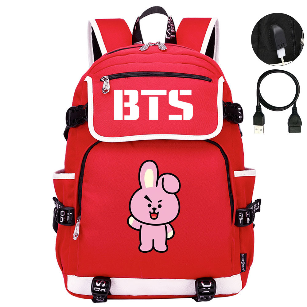 BTS Cooky Backpack School Notebook Travel Bags