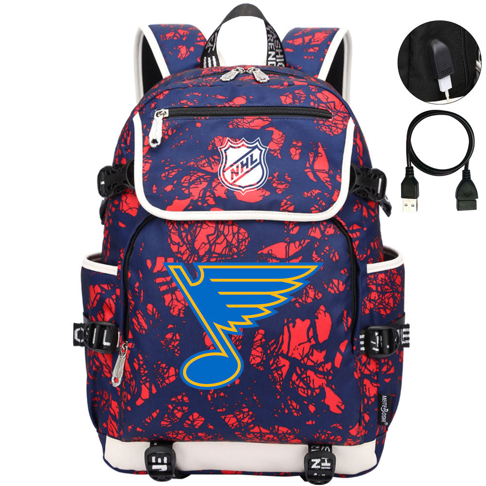 St Louis Blues Hockey Team Backpack School Notebook Travel Bags