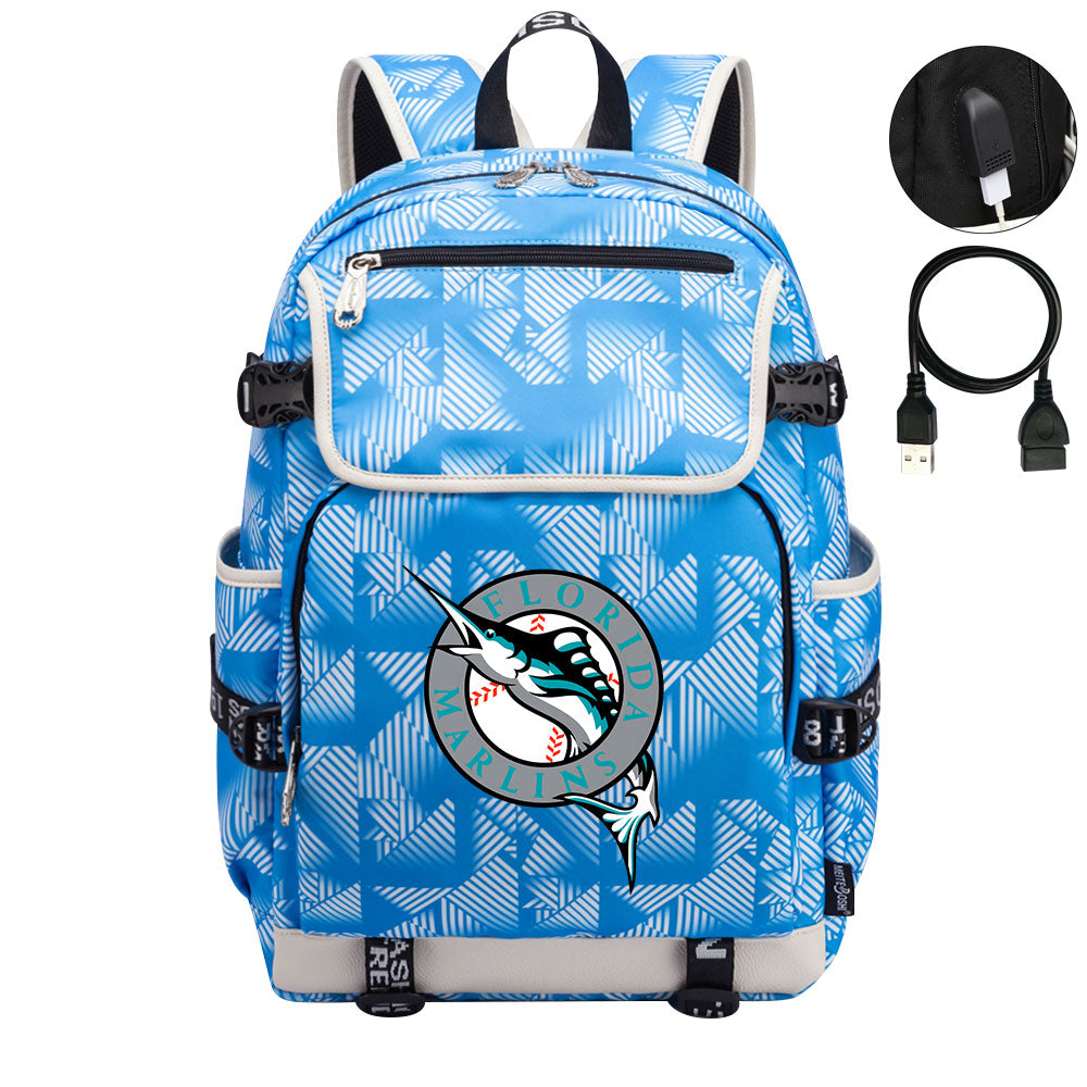 Florida Marlins Backpack School Notebook Travel Bags