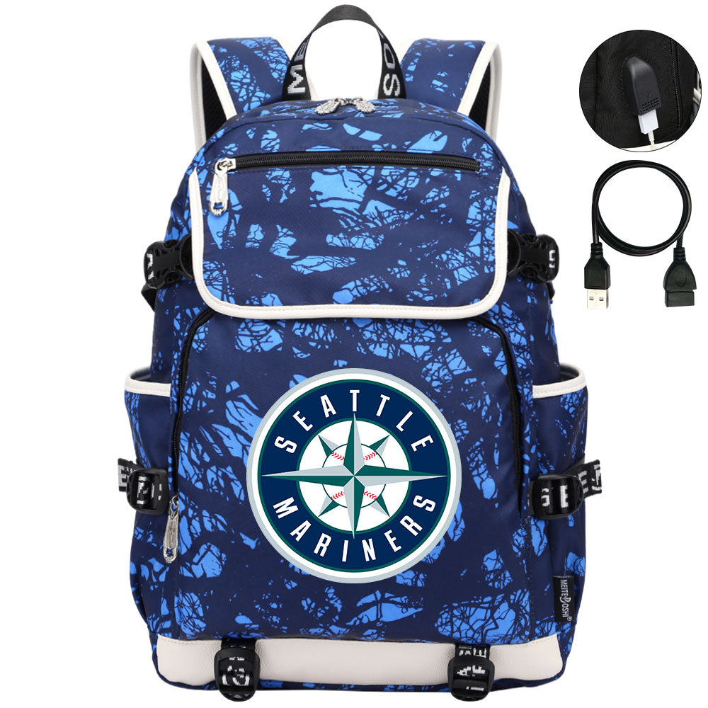 Seattle Mariners Backpack School Notebook Travel Bags